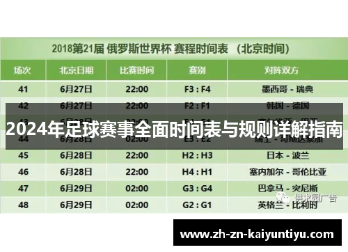 2024年足球赛事全面时间表与规则详解指南